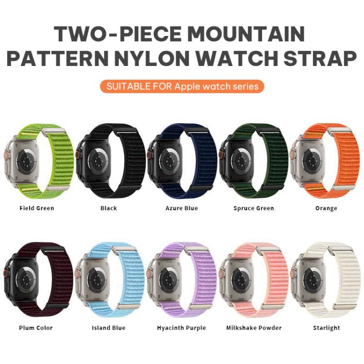 Cinturino per orologio xDfind in nylon a due sezioni con motivo montano., For Apple Watch 42 / 44 / 45 / 46 / 49mm, For Apple Watch 38 / 40 / 41 / S11 42mm