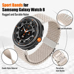 Cinturino per orologio xDfind con fibbia a paracadute e passante in nylon intrecciato., For Samsung Galaxy Watch8 / Watch8 Classic