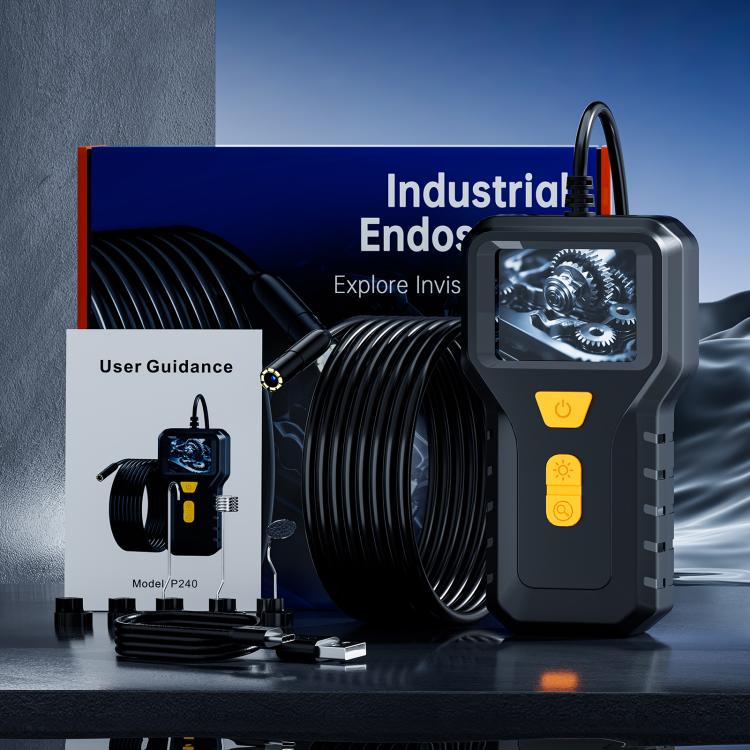 Endoscopio industriale P240 con schermo HD da 2 pollici, 8mm Single Lens / 2m, 8mm Single Lens / 5m, 8mm Single Lens / 10m, 8mm Single Lens / 15m, 8mm Single Lens / 20m