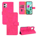 Tinta unita Skin Feel Fibbia magnetica Flip orizzontale Custodia in pelle PU con struttura in vitello con supporto e slot per schede e portafoglio, For LG Q92 5G, For OPPO F17