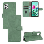 Tinta unita Skin Feel Fibbia magnetica Flip orizzontale Custodia in pelle PU con struttura in vitello con supporto e slot per schede e portafoglio, For LG Q92 5G, For OPPO F17