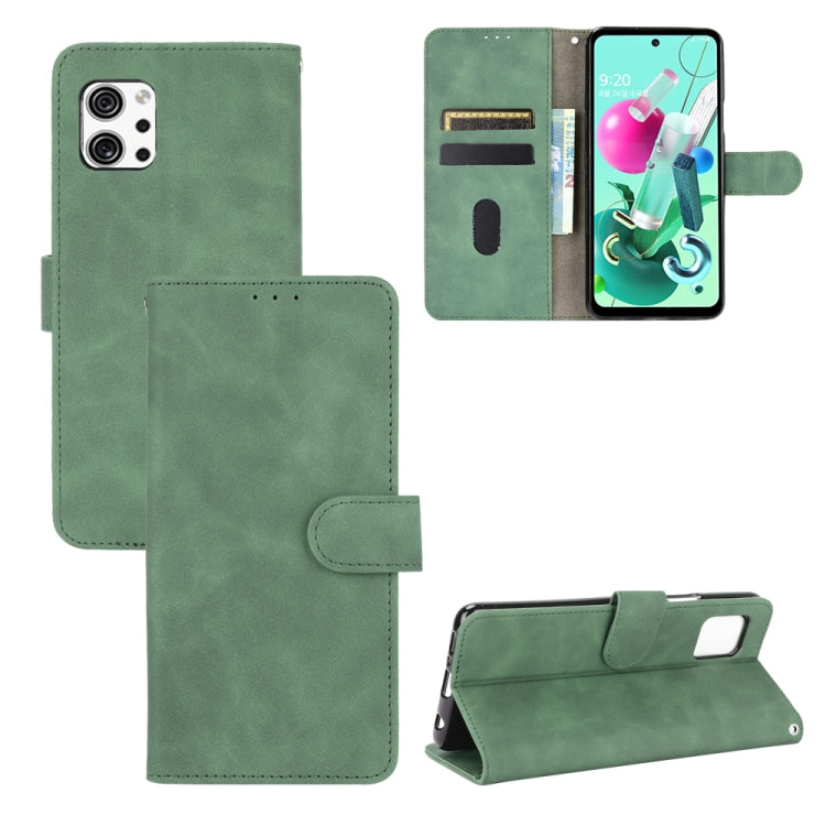 Tinta unita Skin Feel Fibbia magnetica Flip orizzontale Custodia in pelle PU con struttura in vitello con supporto e slot per schede e portafoglio, For LG Q92 5G, For OPPO F17