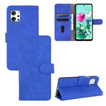 Tinta unita Skin Feel Fibbia magnetica Flip orizzontale Custodia in pelle PU con struttura in vitello con supporto e slot per schede e portafoglio, For LG Q92 5G, For OPPO F17