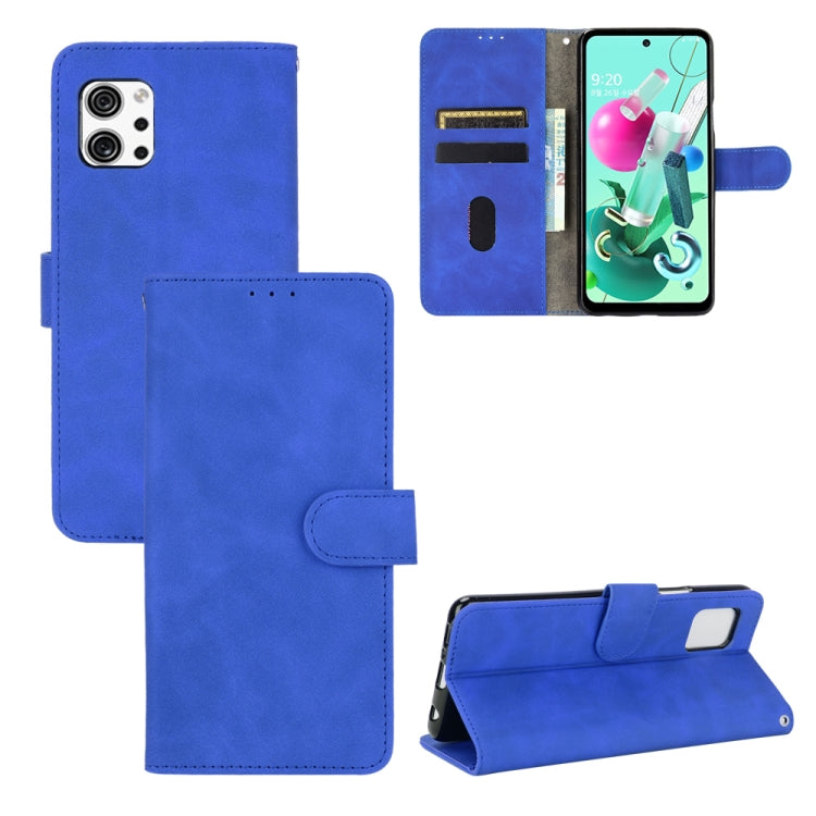 Tinta unita Skin Feel Fibbia magnetica Flip orizzontale Custodia in pelle PU con struttura in vitello con supporto e slot per schede e portafoglio, For LG Q92 5G, For OPPO F17
