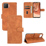 Tinta unita Skin Feel Fibbia magnetica Flip orizzontale Custodia in pelle PU con struttura in vitello con supporto e slot per schede e portafoglio, For LG Q92 5G, For OPPO F17