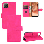 Tinta unita Skin Feel Fibbia magnetica Flip orizzontale Custodia in pelle PU con struttura in vitello con supporto e slot per schede e portafoglio, For LG Q92 5G, For OPPO F17