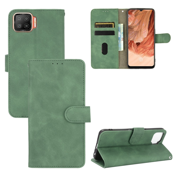 Tinta unita Skin Feel Fibbia magnetica Flip orizzontale Custodia in pelle PU con struttura in vitello con supporto e slot per schede e portafoglio, For LG Q92 5G, For OPPO F17