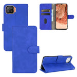 Tinta unita Skin Feel Fibbia magnetica Flip orizzontale Custodia in pelle PU con struttura in vitello con supporto e slot per schede e portafoglio, For LG Q92 5G, For OPPO F17