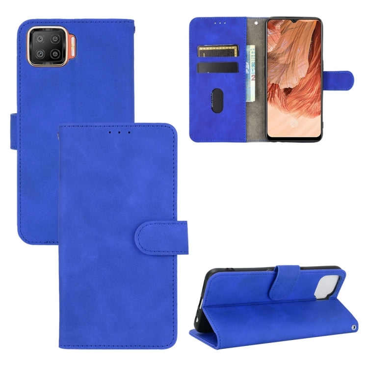 Tinta unita Skin Feel Fibbia magnetica Flip orizzontale Custodia in pelle PU con struttura in vitello con supporto e slot per schede e portafoglio, For LG Q92 5G, For OPPO F17