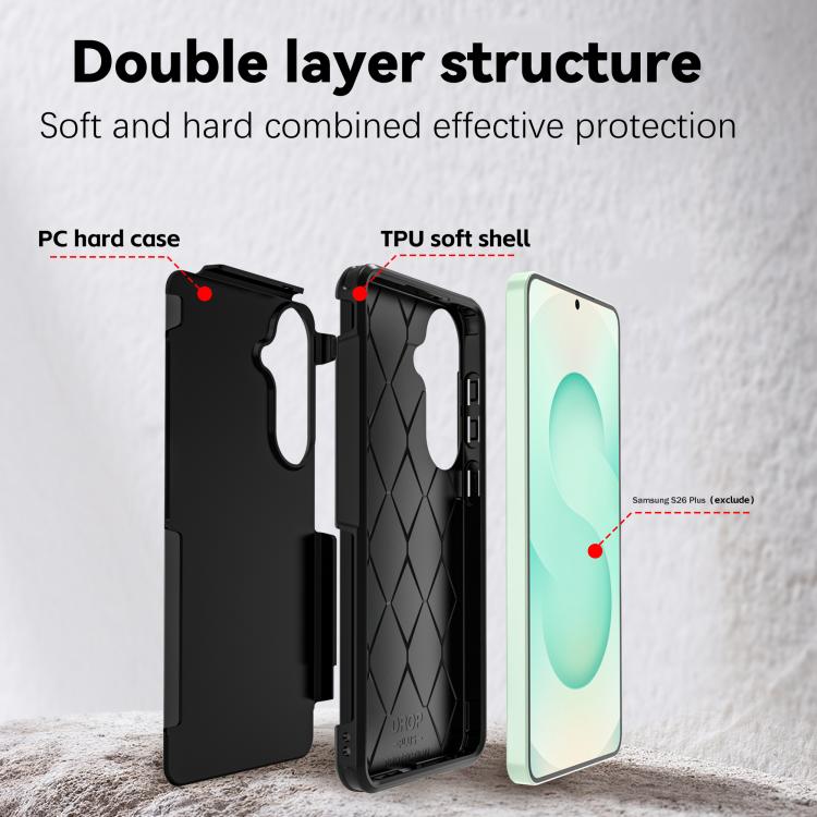 Custodia per telefono ibrida in PC e TPU RedPepper Armor, For Samsung Galaxy S26+ 5G, For Samsung Galaxy S26 Ultra 5G, For Samsung Galaxy S26 5G, For Samsung Galaxy S25 5G, For Samsung Galaxy S25+ 5G, For Samsung Galaxy S25 Ultra 5G
