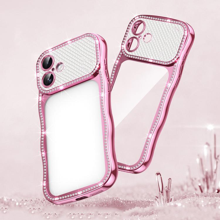 Custodia per telefono in TPU antiurto con motivo a stella intrecciata e diamante, galvanizzata., For iPhone 17 Pro Max, For iPhone 17 Pro, For iPhone 17, For iPhone 16 Pro Max