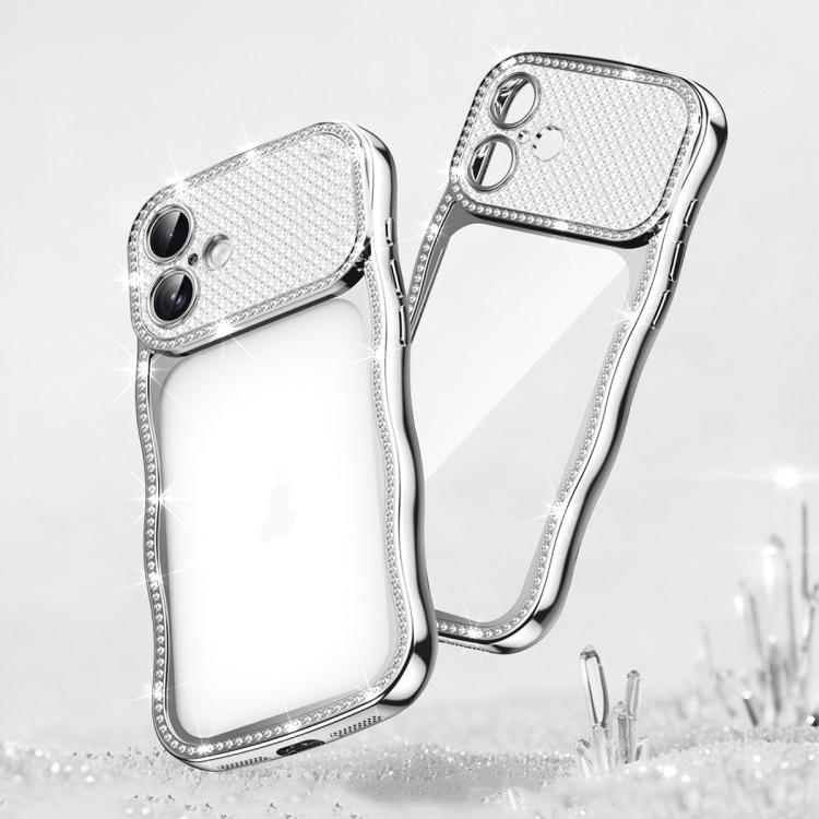 Custodia per telefono in TPU antiurto con motivo a stella intrecciata e diamante, galvanizzata., For iPhone 17 Pro Max, For iPhone 17 Pro, For iPhone 17, For iPhone 16 Pro Max