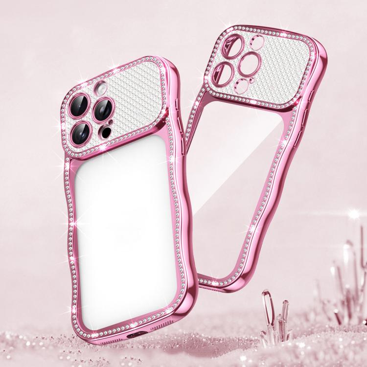Custodia per telefono in TPU antiurto con motivo a stella intrecciata e diamante, galvanizzata., For iPhone 16 Pro, For iPhone 16