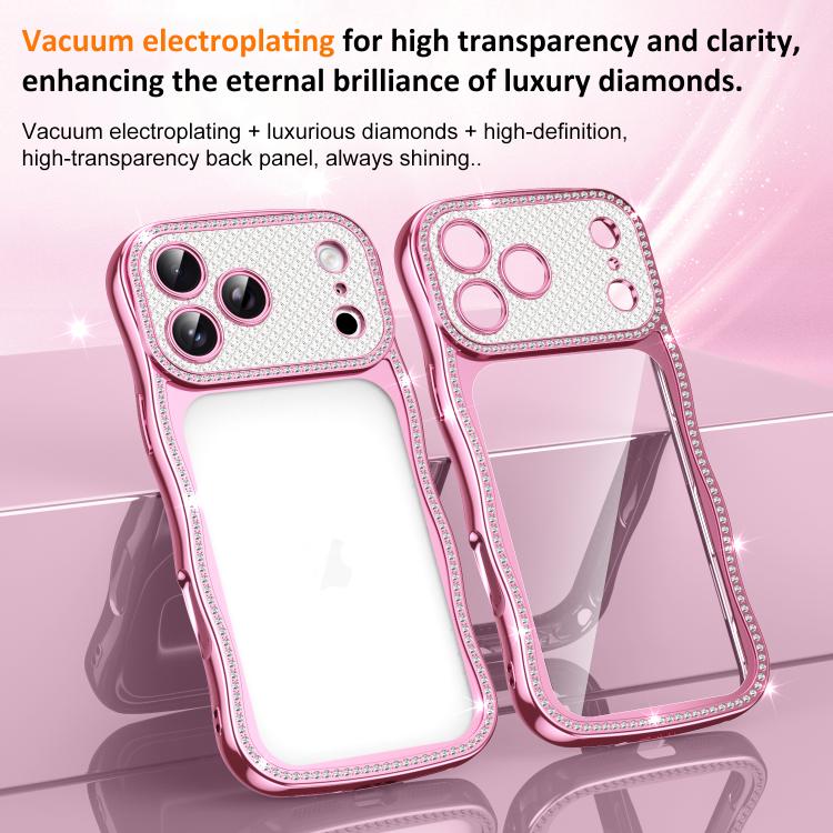 Custodia per telefono in TPU antiurto con motivo a stella intrecciata e diamante, galvanizzata., For iPhone 16 Pro, For iPhone 16
