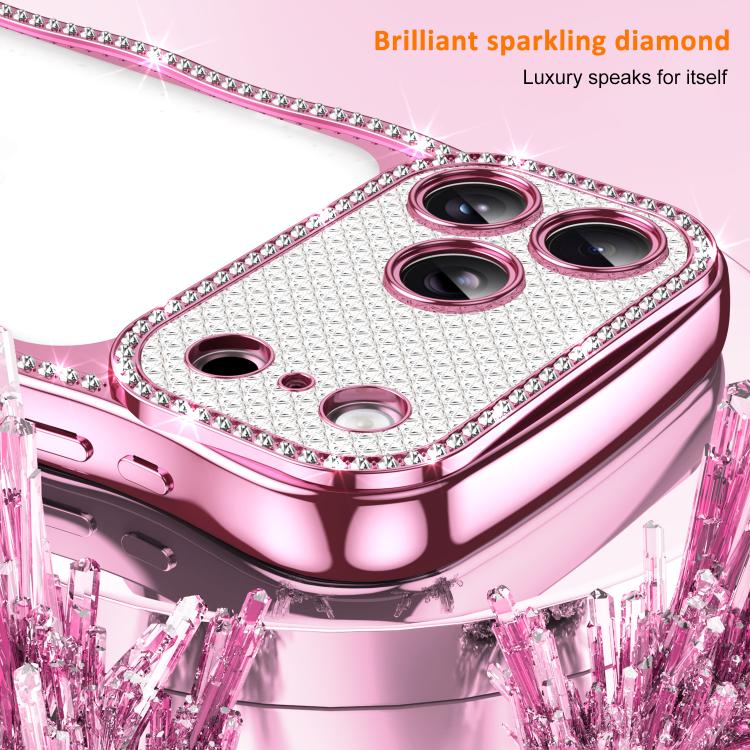 Custodia per telefono in TPU antiurto con motivo a stella intrecciata e diamante, galvanizzata., For iPhone 16 Pro, For iPhone 16