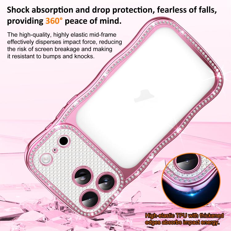 Custodia per telefono in TPU antiurto con motivo a stella intrecciata e diamante, galvanizzata., For iPhone 16 Pro, For iPhone 16