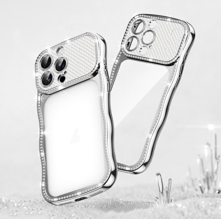 Custodia per telefono in TPU antiurto con motivo a stella intrecciata e diamante, galvanizzata., For iPhone 16 Pro, For iPhone 16