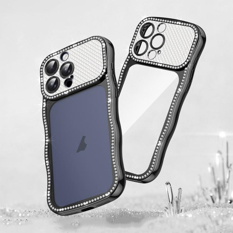 Custodia per telefono in TPU antiurto con motivo a stella intrecciata e diamante, galvanizzata., For iPhone 16 Pro, For iPhone 16