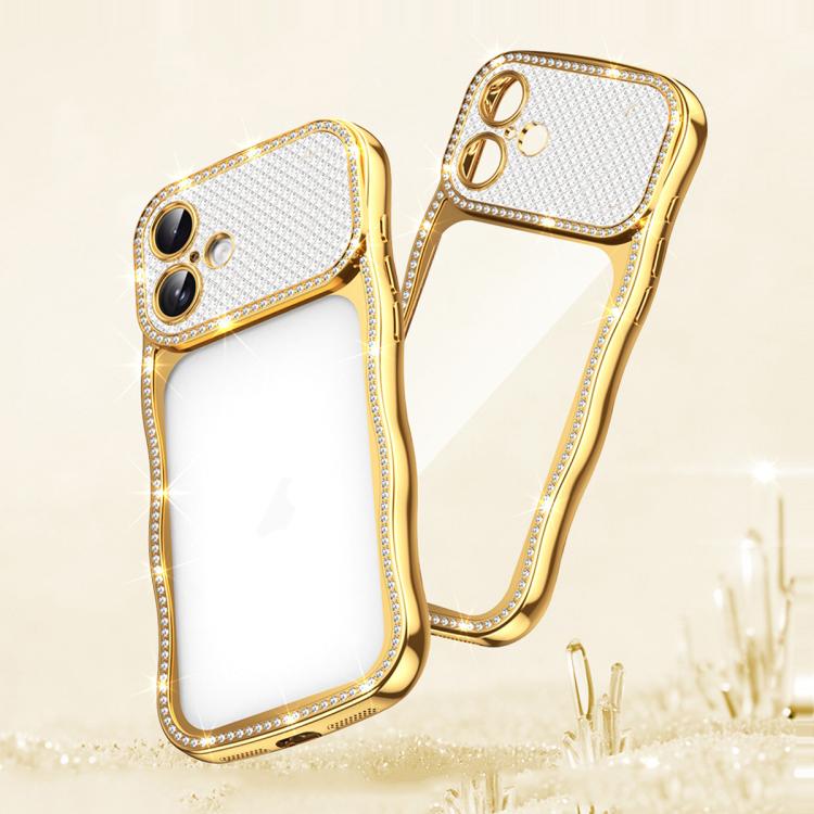 Custodia per telefono in TPU antiurto con motivo a stella intrecciata e diamante, galvanizzata., For iPhone 16 Pro, For iPhone 16