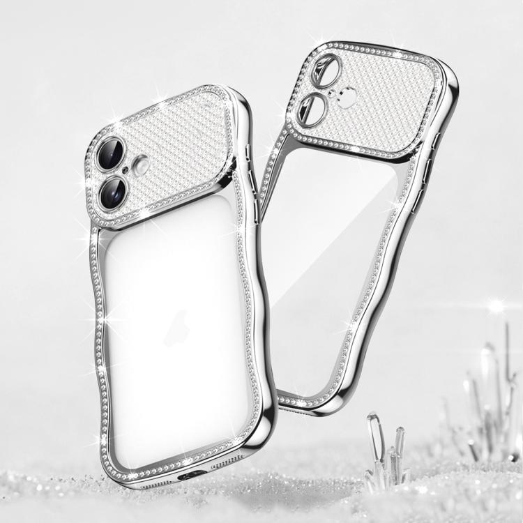 Custodia per telefono in TPU antiurto con motivo a stella intrecciata e diamante, galvanizzata., For iPhone 16 Pro, For iPhone 16