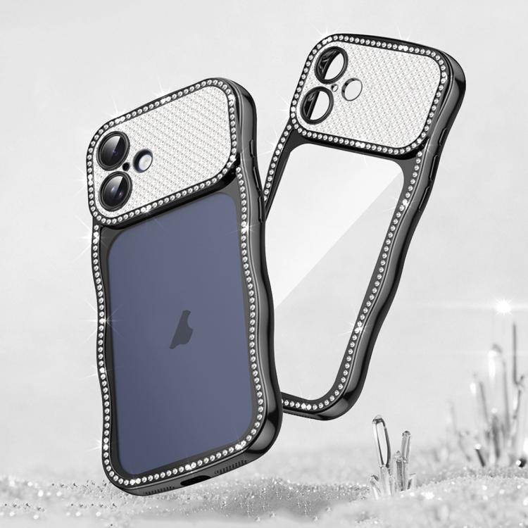 Custodia per telefono in TPU antiurto con motivo a stella intrecciata e diamante, galvanizzata., For iPhone 16 Pro, For iPhone 16
