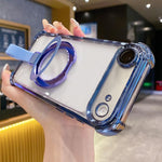 Custodia per telefono magnetica Crystal Shield Ring Holde in TPU + acrilico, For iPhone Air, For iPhone 16 Pro Max, For iPhone 16 Pro