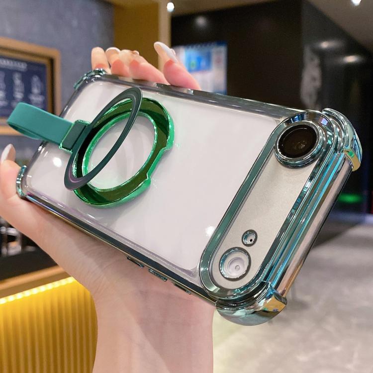Custodia per telefono magnetica Crystal Shield Ring Holde in TPU + acrilico, For iPhone Air, For iPhone 16 Pro Max, For iPhone 16 Pro