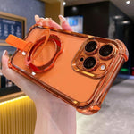 Custodia per telefono magnetica Crystal Shield Ring Holde in TPU + acrilico, For iPhone Air, For iPhone 16 Pro Max, For iPhone 16 Pro