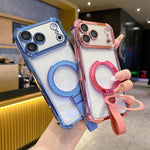 Custodia per telefono magnetica Crystal Shield Ring Holde in TPU + acrilico, For iPhone 13
