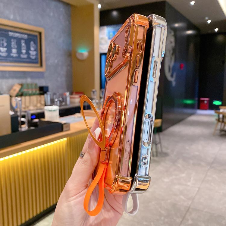 Custodia per telefono magnetica Crystal Shield Ring Holde in TPU + acrilico, For iPhone Air, For iPhone 16 Pro Max, For iPhone 16 Pro