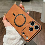 Custodia magnetica per telefono in similpelle effetto pelle di agnello, For iPhone 17e / 16e, For iPhone 17 Pro Max, For iPhone 17 Pro, For iPhone 17