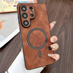 Custodia magnetica per telefono in similpelle effetto pelle di agnello, For Samsung Galaxy S26+ 5G, For Samsung Galaxy S26 Ultra 5G, For Samsung Galaxy S26 5G, For Samsung Galaxy S25 FE 5G