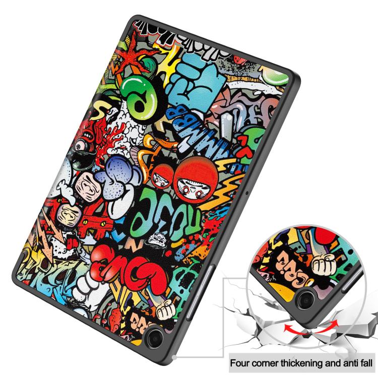Custodia per tablet Custer a 3 ante con portapenne e supporto intelligente in TPU e pelle, con vassoio per penna., For Samsung Galaxy Tab A11+