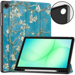 Custodia per tablet Custer a 3 ante con portapenne e supporto intelligente in TPU e pelle, con vassoio per penna., For Samsung Galaxy Tab A11+