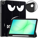 Custodia per tablet Custer a 3 ante con portapenne e supporto intelligente in TPU e pelle, con vassoio per penna., For Samsung Galaxy Tab A11+