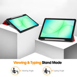 Custer Custodia per tablet in TPU tinta unita con 3 ante e vassoio per penna., For Samsung Galaxy Tab A11+