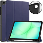 Custer Custodia per tablet in TPU tinta unita con 3 ante e vassoio per penna., For Samsung Galaxy Tab A11+