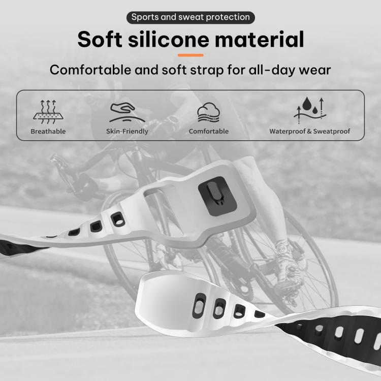 Cinturino per orologio xDfin Flat-head in silicone bicolore, 20mm, 22mm