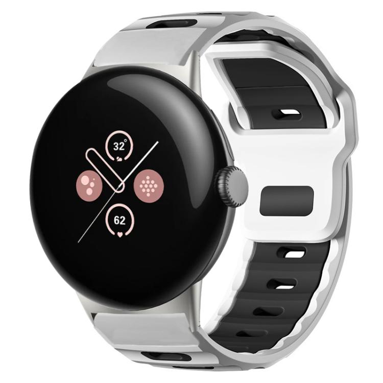 Cinturino per orologio xDfin Flat-head in silicone bicolore, For Google Pixel Watch 4 / 3 45mm, For Google Pixel Watch 4 / 3 / 2 / 1 41mm