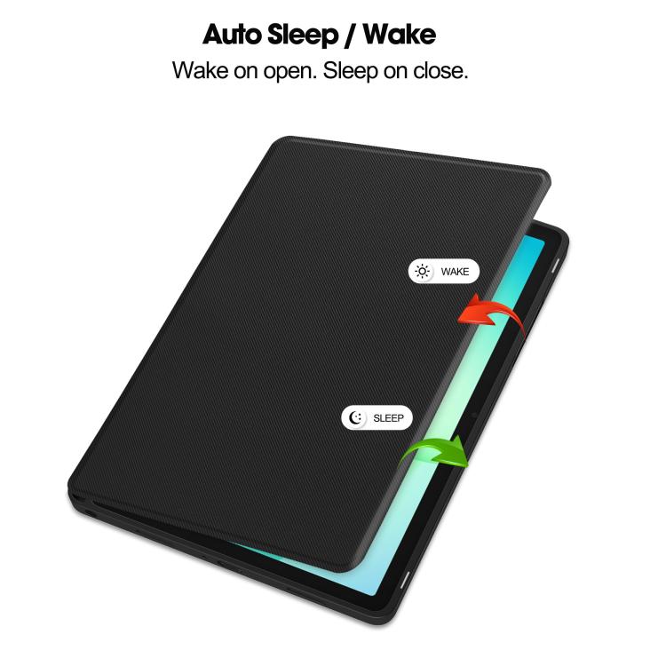 Custodia per tablet in tessuto twill effetto pelle vegana con vassoio e supporto per penna., For Samsung Galaxy Tab A11+