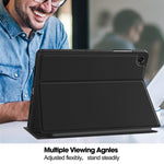 Custodia per tablet in tessuto twill effetto pelle vegana con vassoio e supporto per penna., For Samsung Galaxy Tab A11+