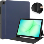 Custodia per tablet in tessuto twill effetto pelle vegana con vassoio e supporto per penna., For Samsung Galaxy Tab A11+