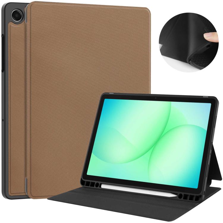 Custodia per tablet in tessuto twill effetto pelle vegana con vassoio e supporto per penna., For Samsung Galaxy Tab A11+
