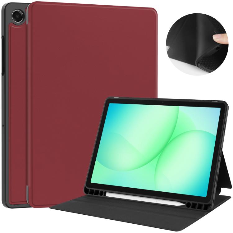 Custodia per tablet in tessuto twill effetto pelle vegana con vassoio e supporto per penna., For Samsung Galaxy Tab A11+