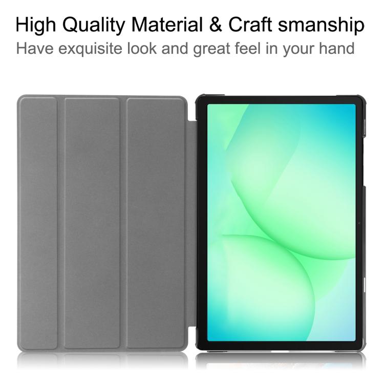Custodia per tablet Custer Pure Color con supporto a 3 ante in pelle., For Samsung Galaxy Tab A11+