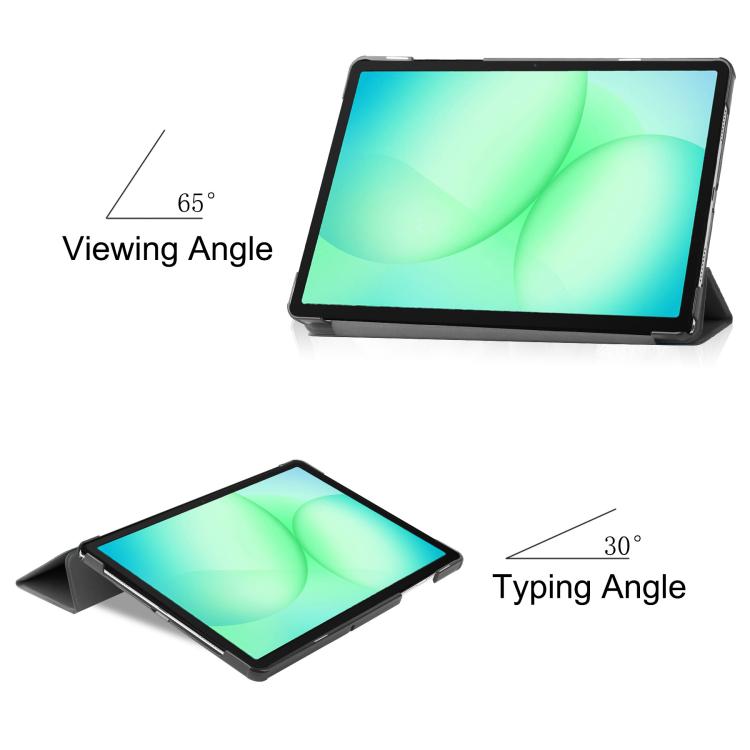 Custodia per tablet Custer Pure Color con supporto a 3 ante in pelle., For Samsung Galaxy Tab A11+