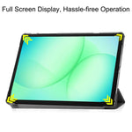 Custodia per tablet Custer Pure Color con supporto a 3 ante in pelle., For Samsung Galaxy Tab A11+
