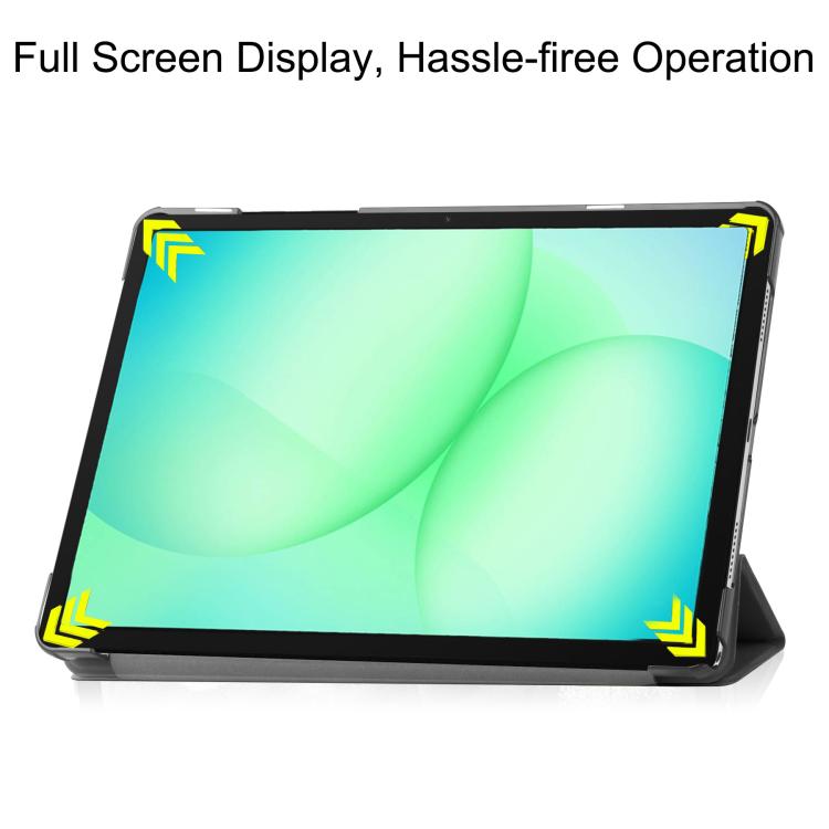 Custodia per tablet Custer Pure Color con supporto a 3 ante in pelle., For Samsung Galaxy Tab A11+