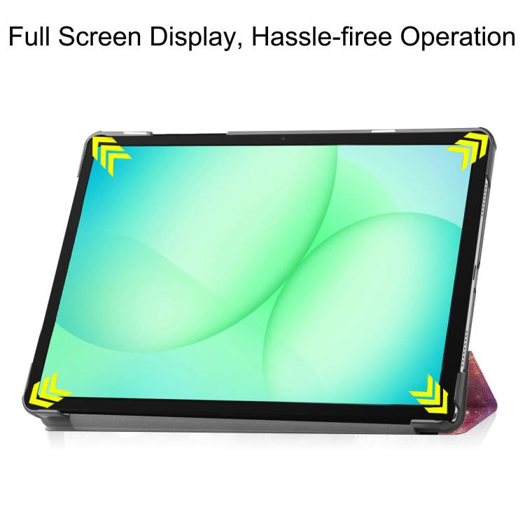 Custodia per tablet intelligente Custer con 3 ante, dipinta a mano., For Samsung Galaxy Tab A11+ / A9+
