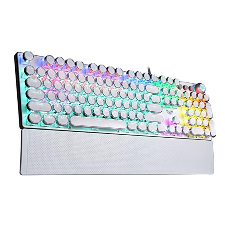 AULA F2088 104 Keys Wired Steampunk Retro Gaming Mechanical Keyboard, White Blue Switch, Pink Blue Switch, Black Blue Switch